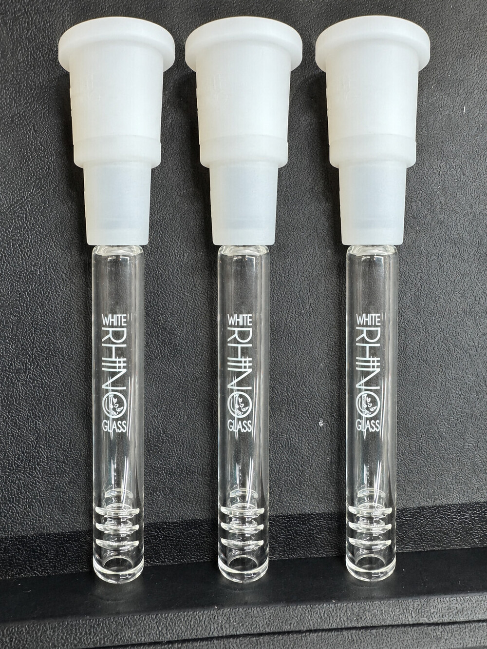 5.5 Inch Glass Downstem Diffuser For Water Pipes Bongs - White Rhino (3 pack)